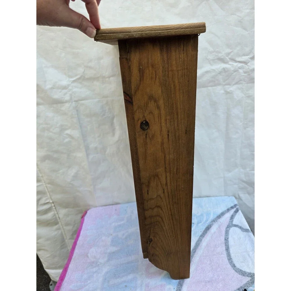​Vintage Rustic Wood Wall Shelf Unit – Small Curio Display Cabinet Cubbies 28.5